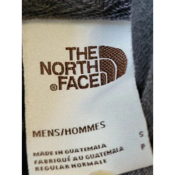 The North Face Hoodie Gray Spellout Logo Men's Pullover Sweatshirt Pockets XL - Picture 3 of 8